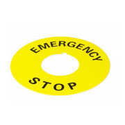 Табличка маркувальна EMERGENCY STOP жовта кругла для кнопок XB2, АСКО-УКРЕМ міні-фото