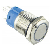 Кнопка TYJ 16-261 металева пласка з підсвічуванням 1NO+1NC червона 220V, АСКО-УКРЕМ міні-фото
