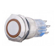 Кнопка TYJ 19-272 металева пласка з підсвічуванням 2NO+2NC жовта 220V, АСКО-УКРЕМ міні-фото