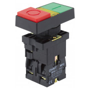 Кнопка подвійна пластикова NP2-EW8465 1NO+1NC AC/DC 220/230В (LED) IP40, CHINT міні-фото