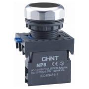 Кнопка NP8-10BN/2 без підсвітки чорна 1NO IP65, CHINT міні-фото