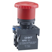 Кнопка "грибок" d40mm з фіксацією NP8-11ZS/14 червона 1NO+1NC IP65, CHINT міні-фото