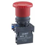 Кнопка "грибок" d40mm з фіксацією NP8-01ZS/14 червона 1NC IP65, CHINT міні-фото