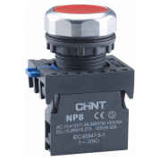 Кнопка NP8-01BN/4 без підсвітки червона 1NC IP65, CHINT міні-фото