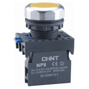 Кнопка NP8-10BN/5 без підсвітки жовта 1NO IP65, CHINT міні-фото
