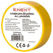 Ізострічка e.tape.pro.20.yellow із самозгасаючого ПВХ жовта (20м), E.NEXT міні-фото