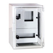 Корпус удароміцний з АБС-пластику e.plbox.300.400.165.1f.15m.tr 300&times;400&times;165мм IP65 з прозорими дверцятами під 1-фазний лічильник та 15 модулі, E.NEXT міні-фото