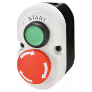 Кнопковий пост 2-модульний ESE2-V5 (compact, "START/STOP" грибок, повернення поворотом), ETI міні-фото