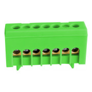 Клемний блок закритий 7&times;16мм&sup2; зелено-жовтий пластиковий тримач на DIN-рейку, NOARK міні-фото