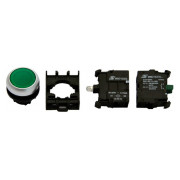 Кнопка без фіксації MM (1НВ) з підсвічуванням AC 230В пласка зелена, Schrack Technik міні-фото